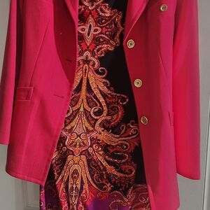 Elegant Pink Women's Jacket And DRESS